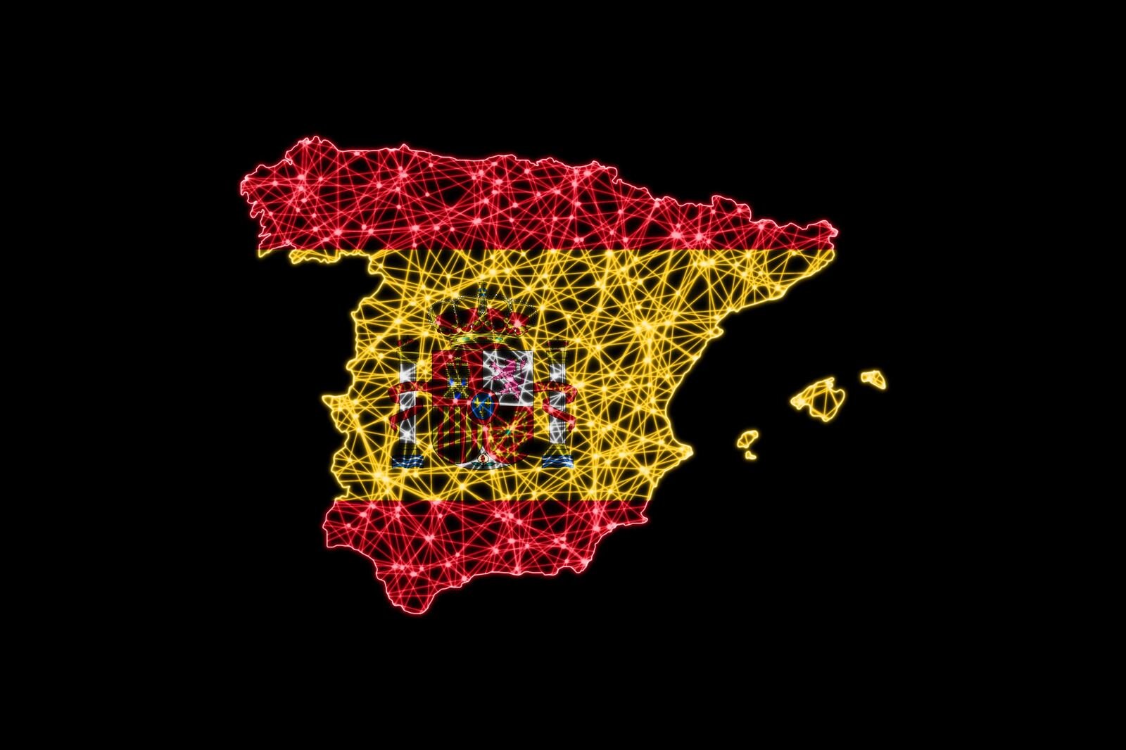Mapa de España con la bandera española