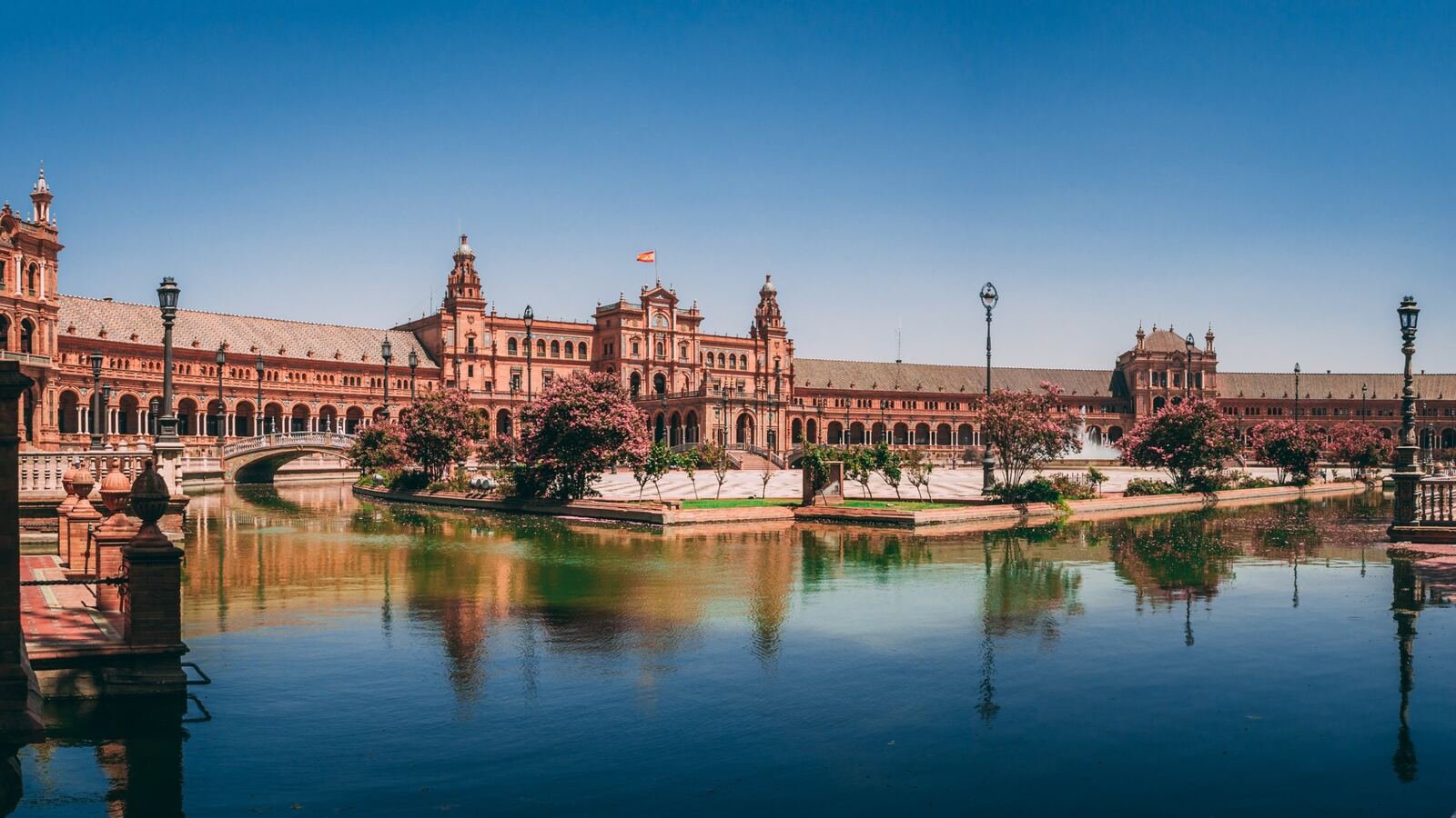 Vista panorámica de la Plaza de España, Sevilla